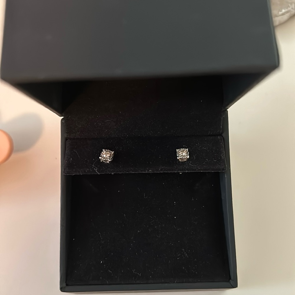 Zales Sterling Silver Diamond Stud Earrings
